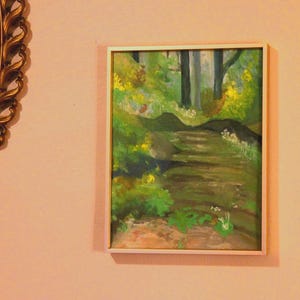 Verdant Forest Landscape – Original 11x14in Gouache Painting Wall Art, Hand-Painted Nature Decor, Unframed image 6