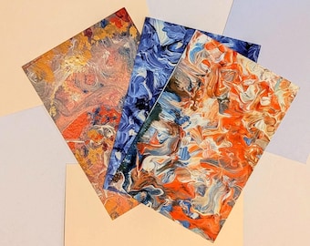 Juego de postales abstractas – Anverso brillante, reverso mate, 4 x 6 pulgadas (juego de 3)