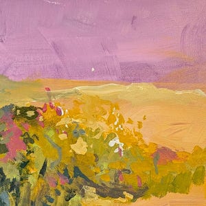 Spring Meadow - Original Acrylic 24×12 inch Painting | Sealed with a glossy finish image 5