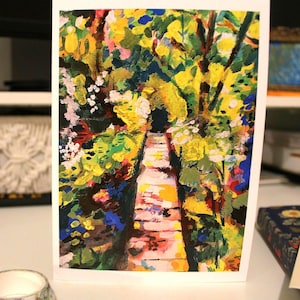 Abstract Landscape 5x7in Greeting Card: Floral Gouache Art Print, Envelope included! image 8