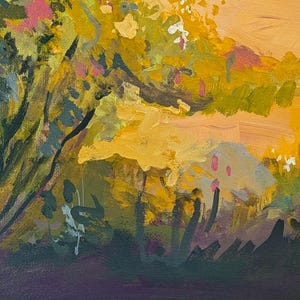 Spring Meadow - Original Acrylic 24×12 inch Painting | Sealed with a glossy finish image 4