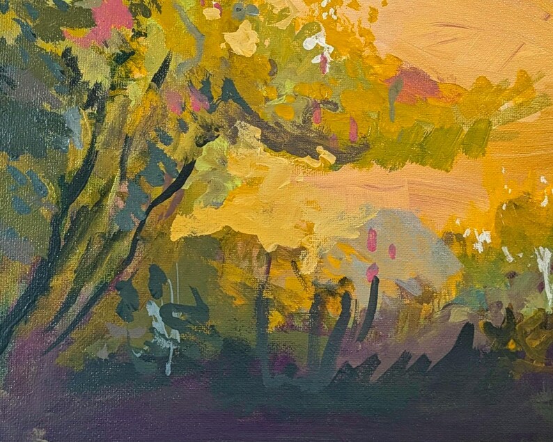 Spring Meadow - Original Acrylic 24×12 inch Painting | Sealed with a glossy finish image 4