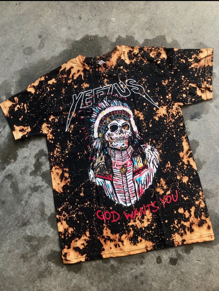 Yeezus Chief acid wash t shirt tee new