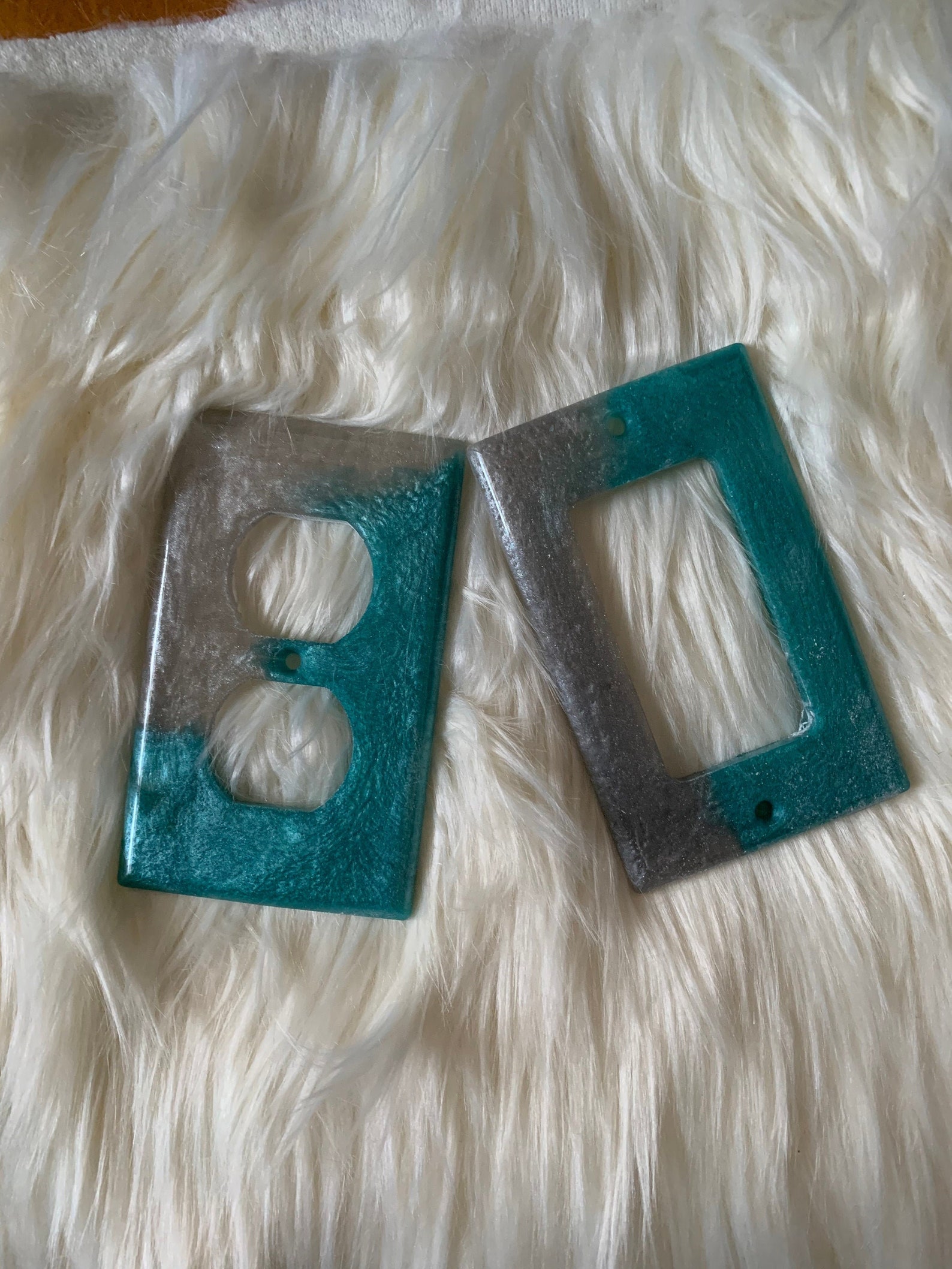 Blue and gray rocker light switch cover and outlet cover set Etsy