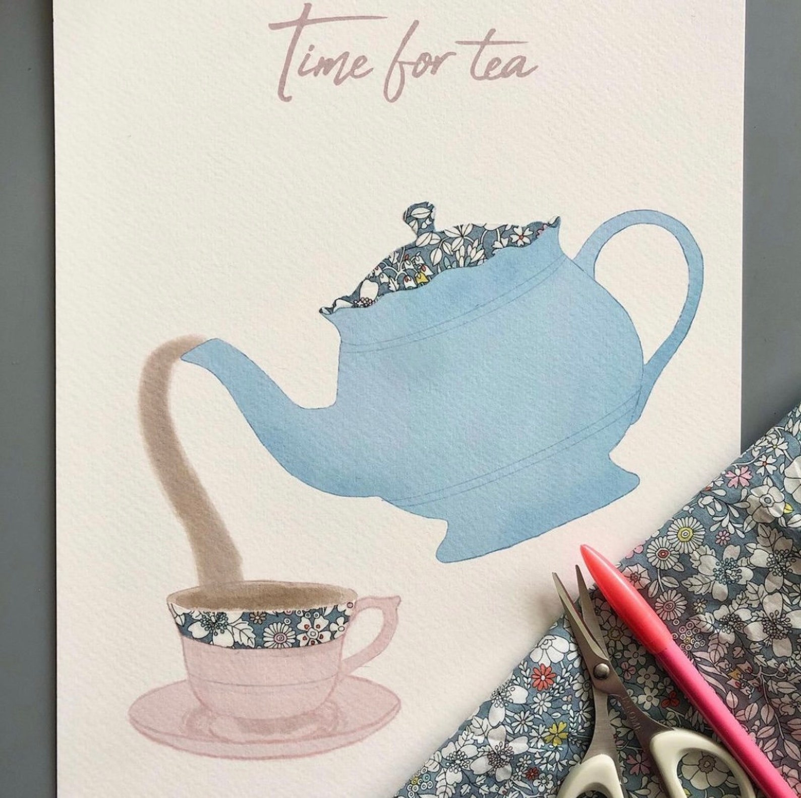 Liberty London Tea Print Wall art Home decor Etsy