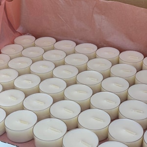 Unscented 100% Soy Wax Tea Lights / Natural tealight container perfect for wax melts / Home Decor Aesthetic for bedrooms