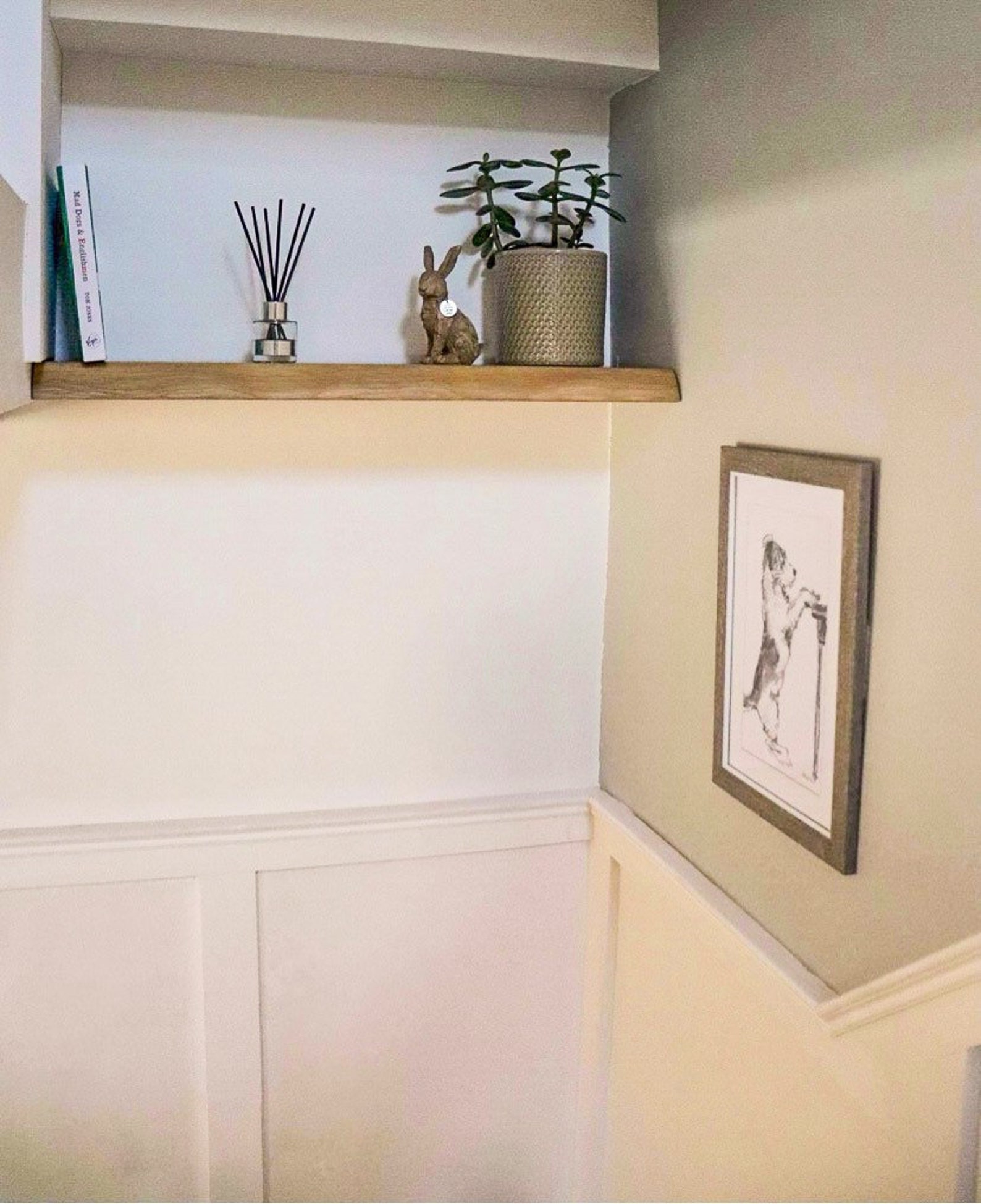 Waney edge solid oak floating shelf with fixings Etsy