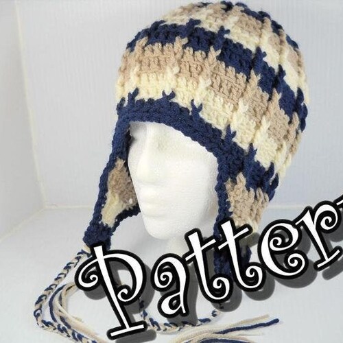 PATTERN Crochet Ear Flap Cat Hat With Stars Etsy