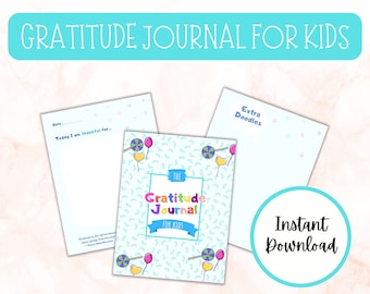 Blue Gratitude Journal Pages for Kids with Inspiring Quotes Printable