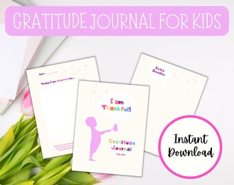 Pink Gratitude Journal Pages for Kids with Inspiring Quotes Printable