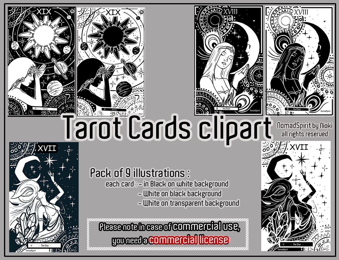 Tarot Card Clipart - Etsy