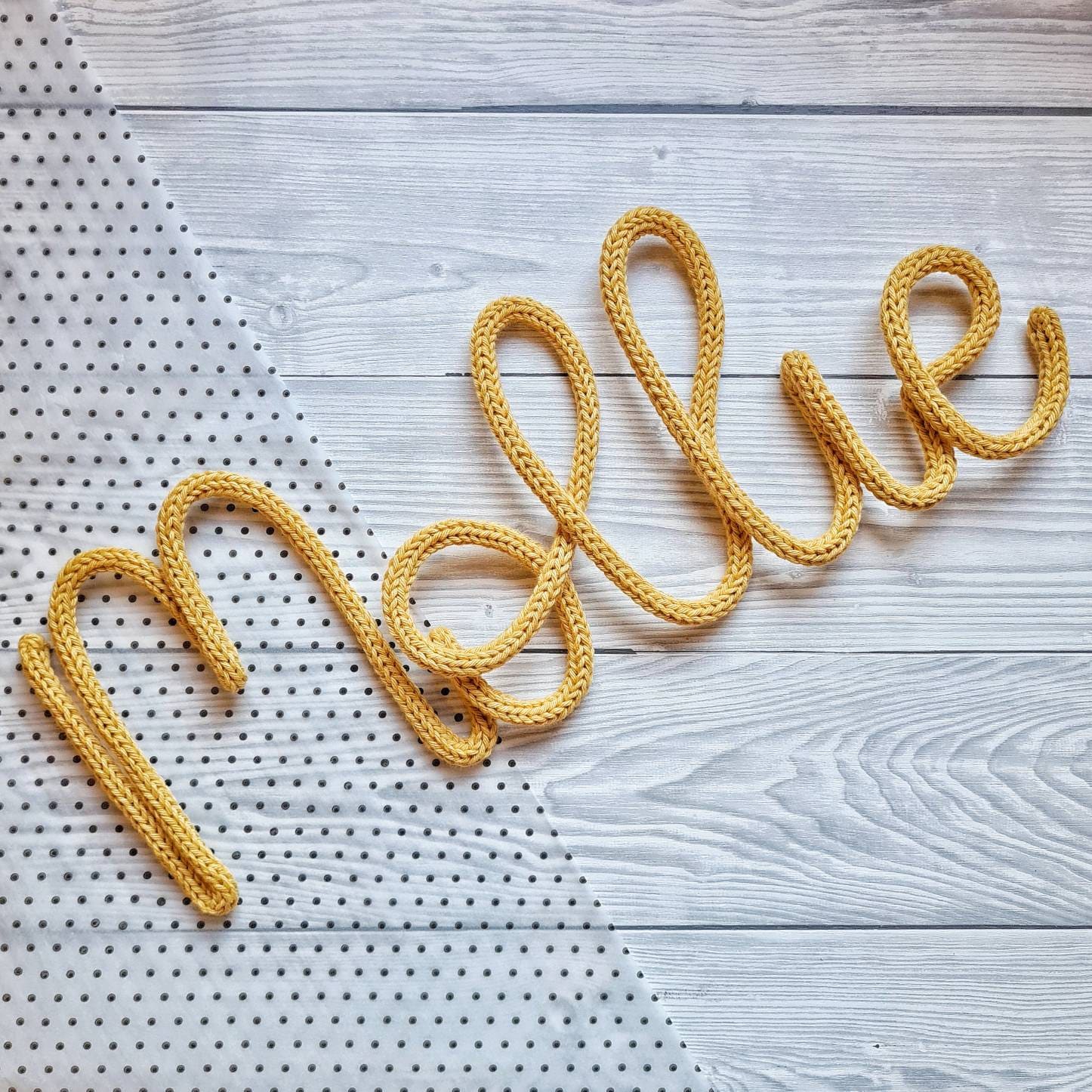 Knitted wire words personalised any name 100 cotton Etsy