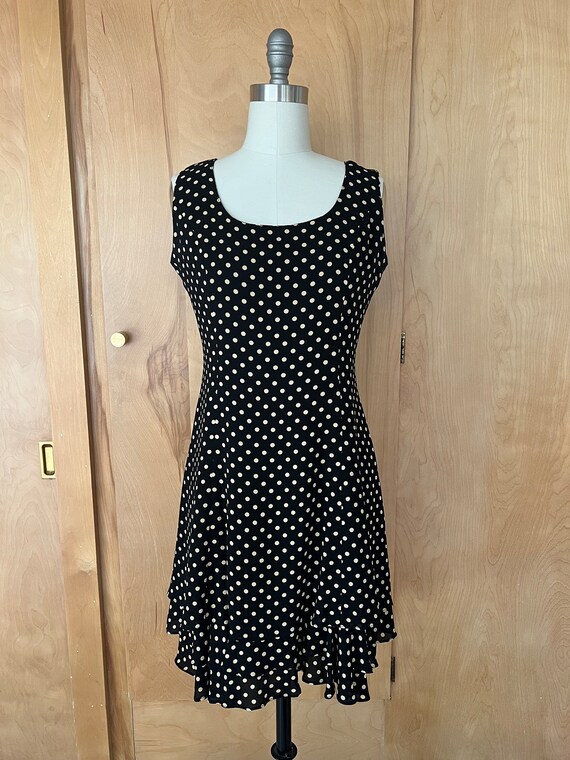 Vintage GEORGIOU STUDIO beige and black polka dot… - image 3