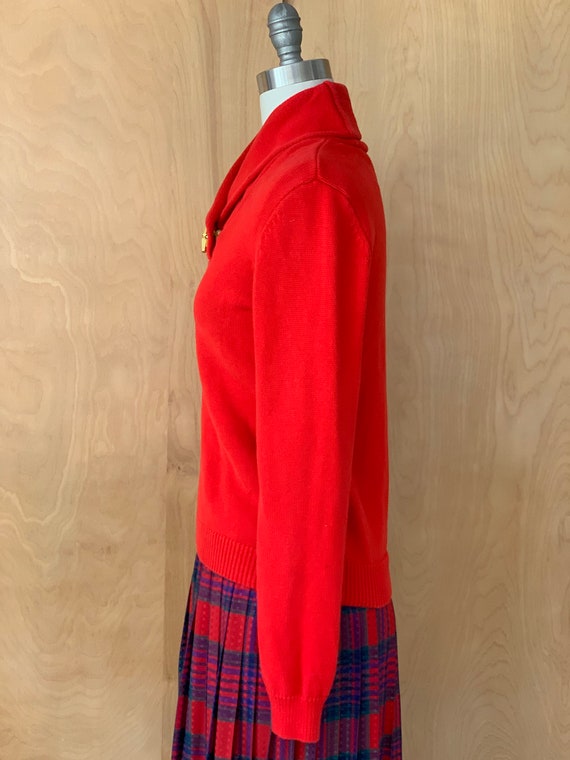 Vintage RALPH LAUREN red shawl collar sweater wit… - image 5