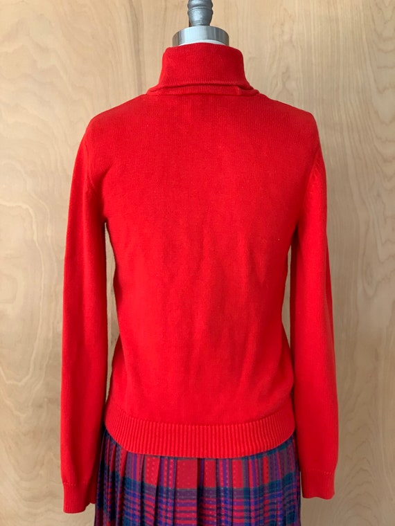 Vintage RALPH LAUREN red shawl collar sweater wit… - image 4