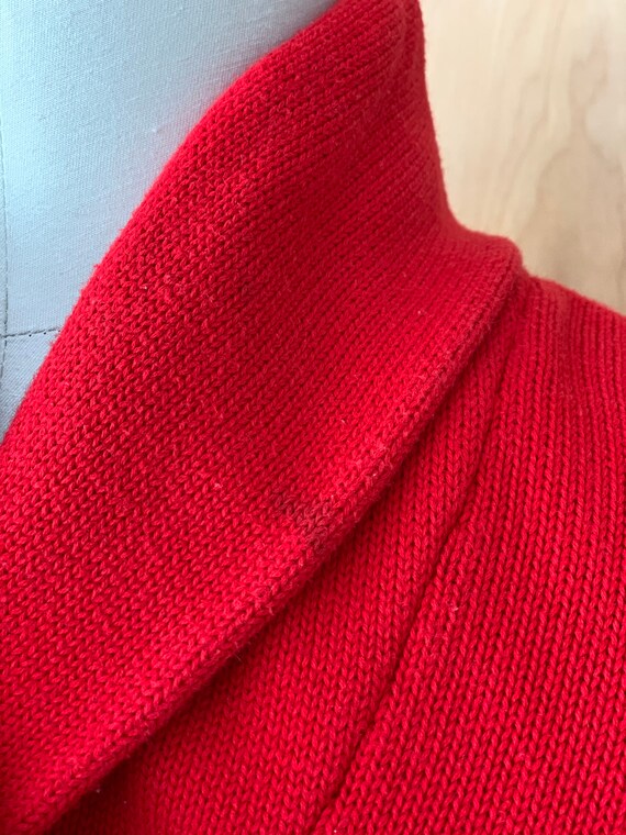 Vintage RALPH LAUREN red shawl collar sweater wit… - image 7