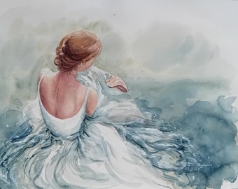 Original painting. Ballet. Ballerina. Dance. Exclusive watercolor.