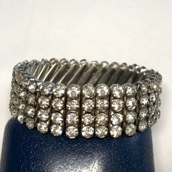Luxe Crystal Cut Stretch Rhinestone Vintage Bracelet - Amethyst