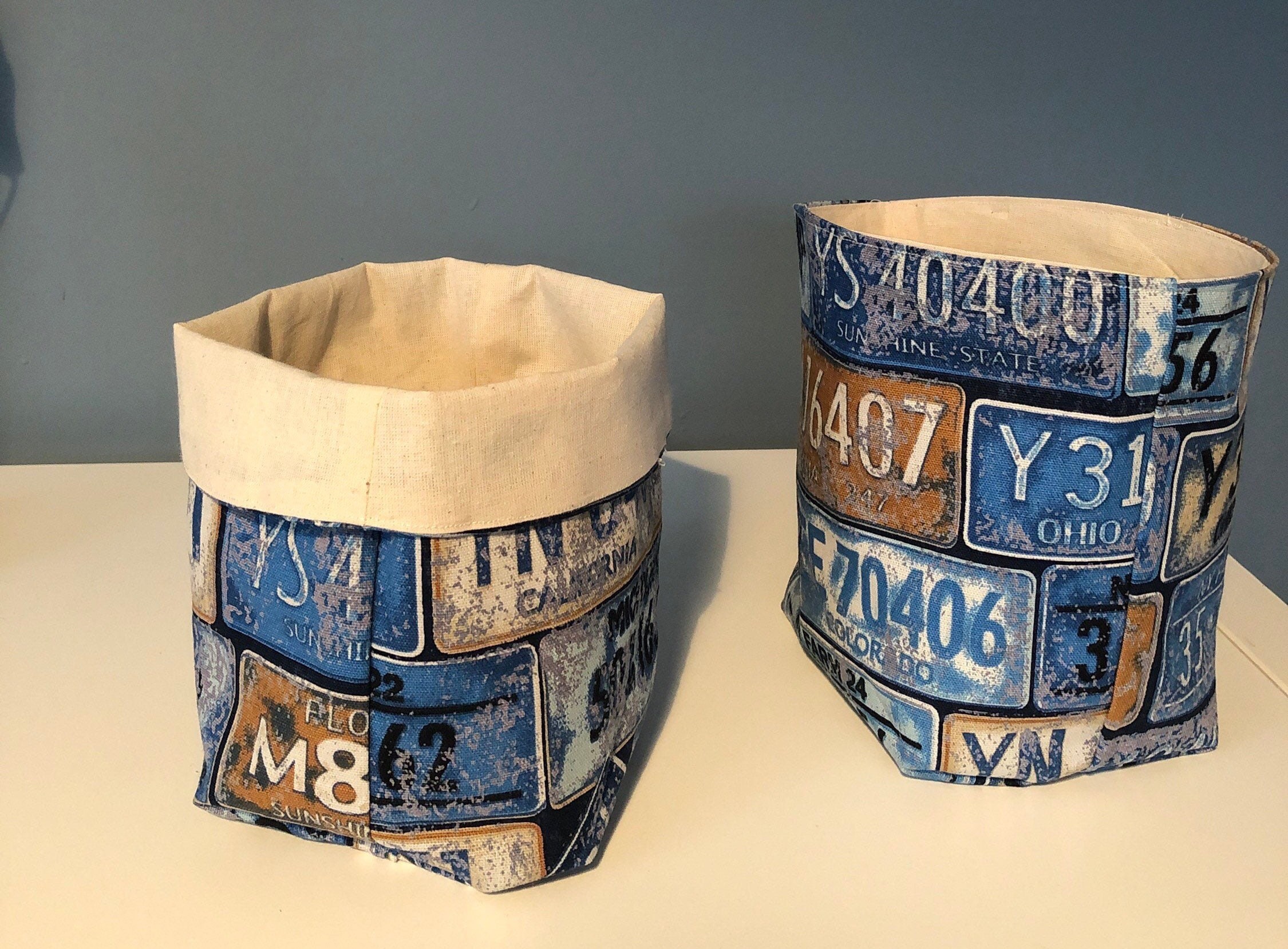 Canvas storage bin Etsy