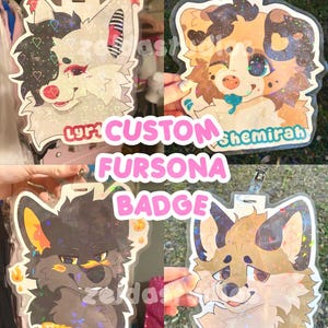 Custom Furry Badge | Fursona Badge | READ DESC