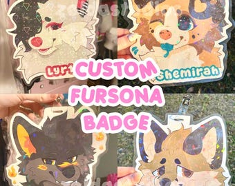 Custom Furry Badge | Fursona Badge | READ DESC