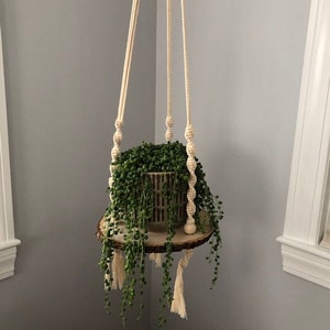 Macrame Plant Hanger Floating Shelf