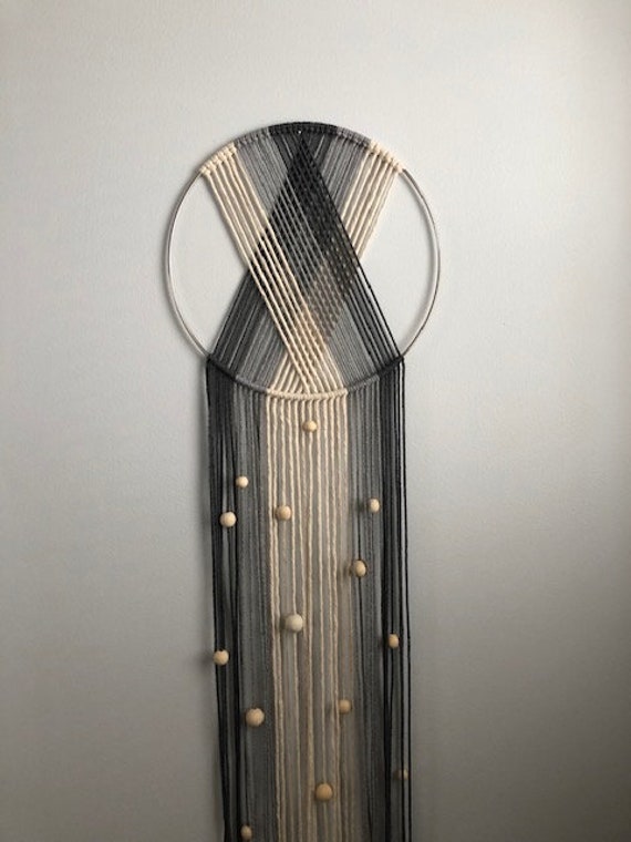 Macrame Dream Catcher Metal Ring Wall Hanging Etsy