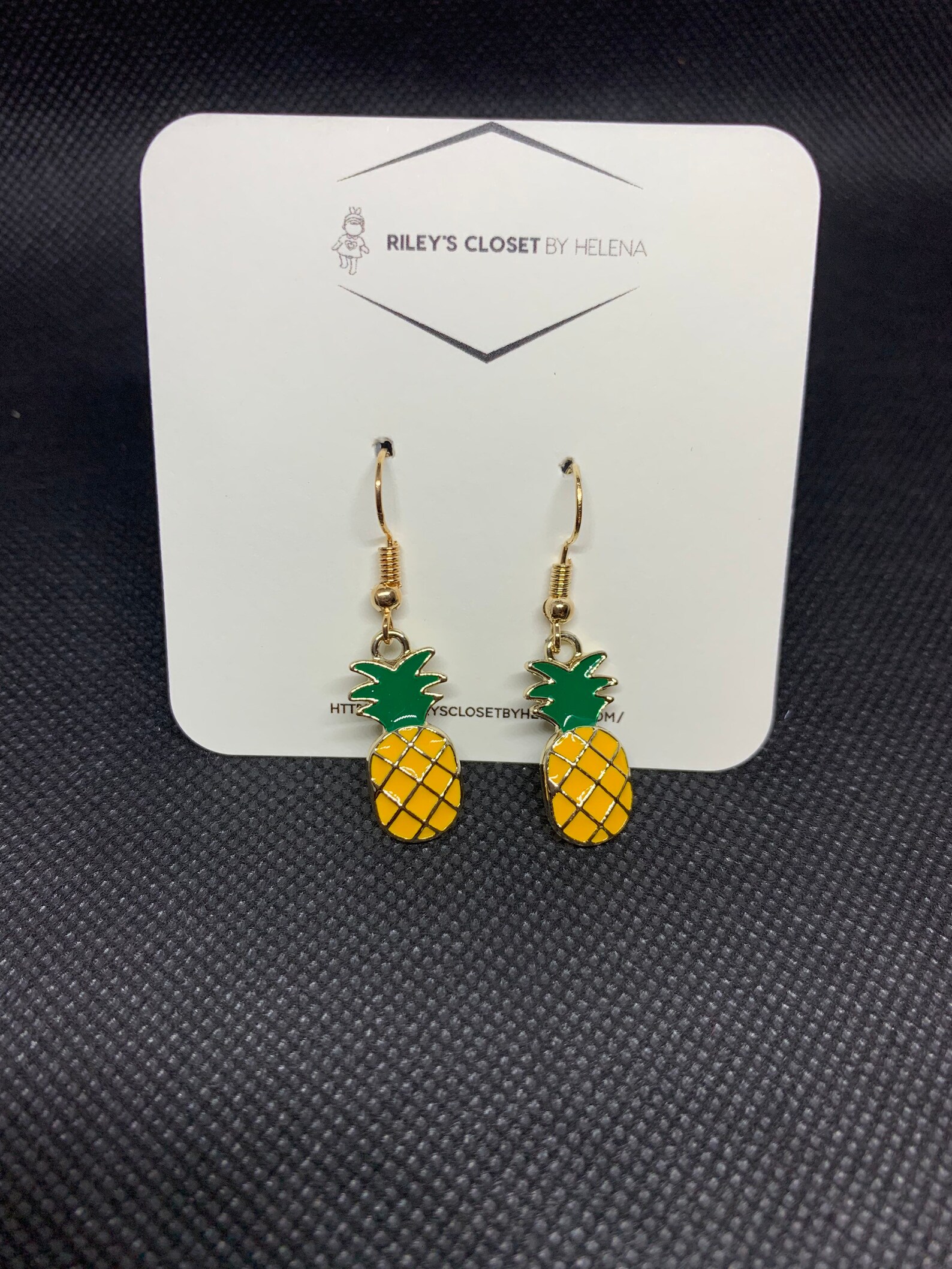 Pineapple Drop Earrings Etsy