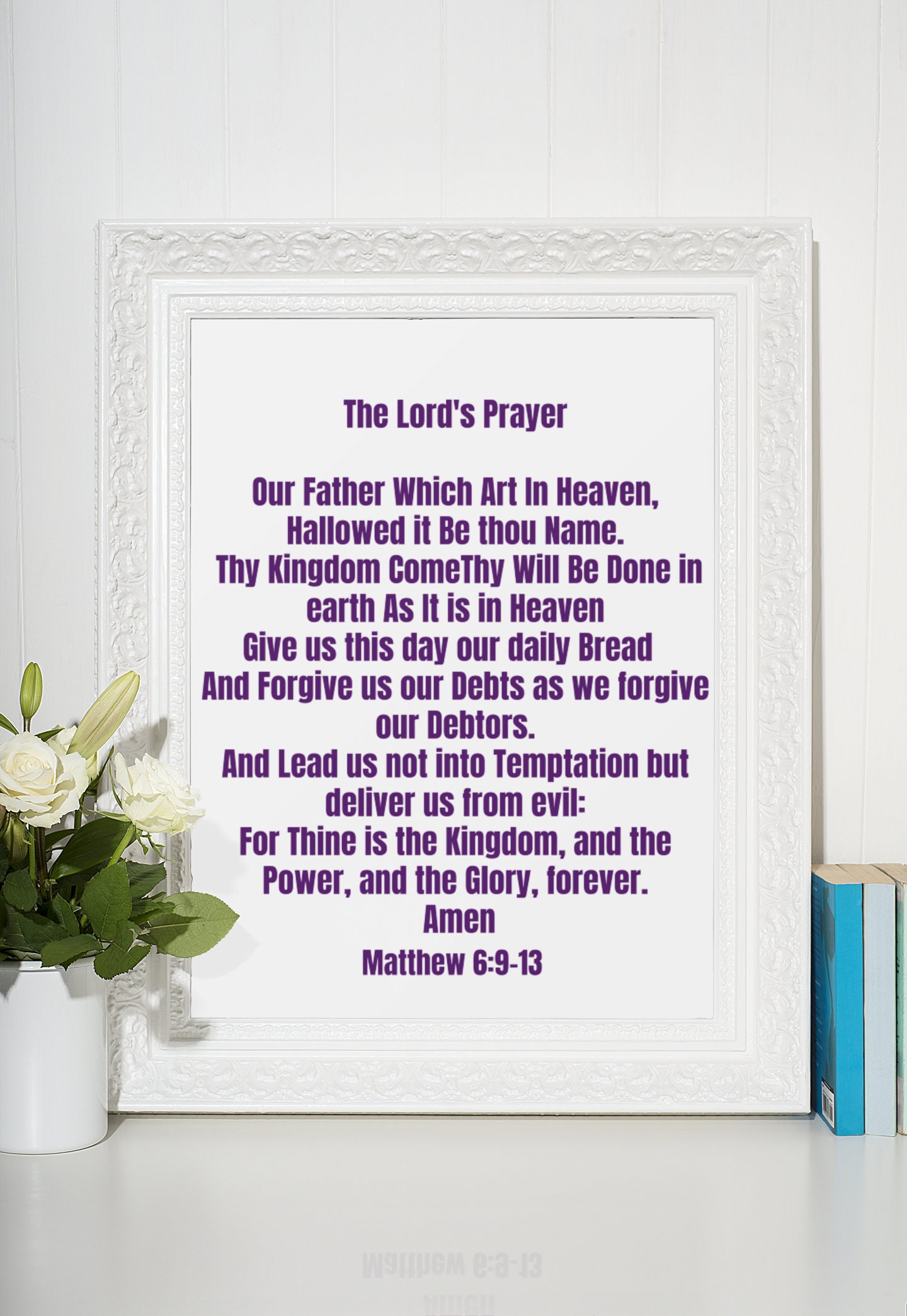 The Lord S Prayer Matthew 6 9 13 Our Father Which Art In Etsy