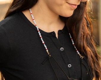 Freshwater Pearl Face Mask Chain, Pearl Mask Chain, Beaded Face Mask Holder, Face Mask Lanyard, Women's Mask Chain, Beaded Face Mask Chain