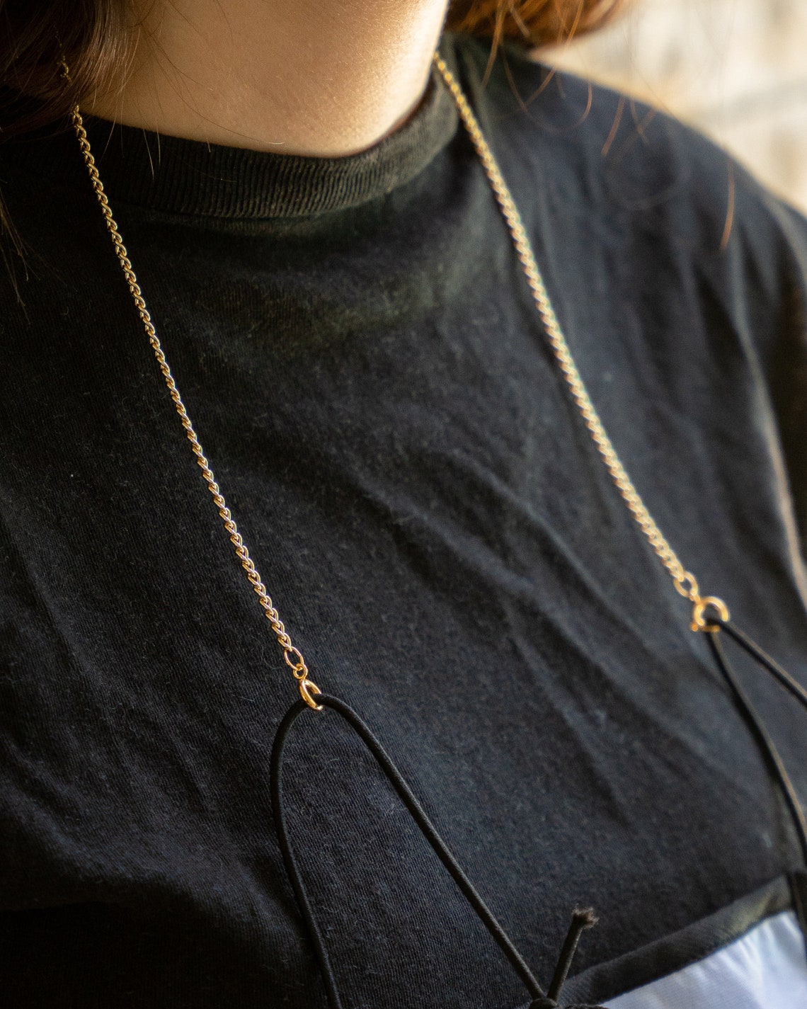 Mask Chain Face Mask Chain, Gold Mask Chain, Curb Chain, Curb Chain Necklace, Mask ...