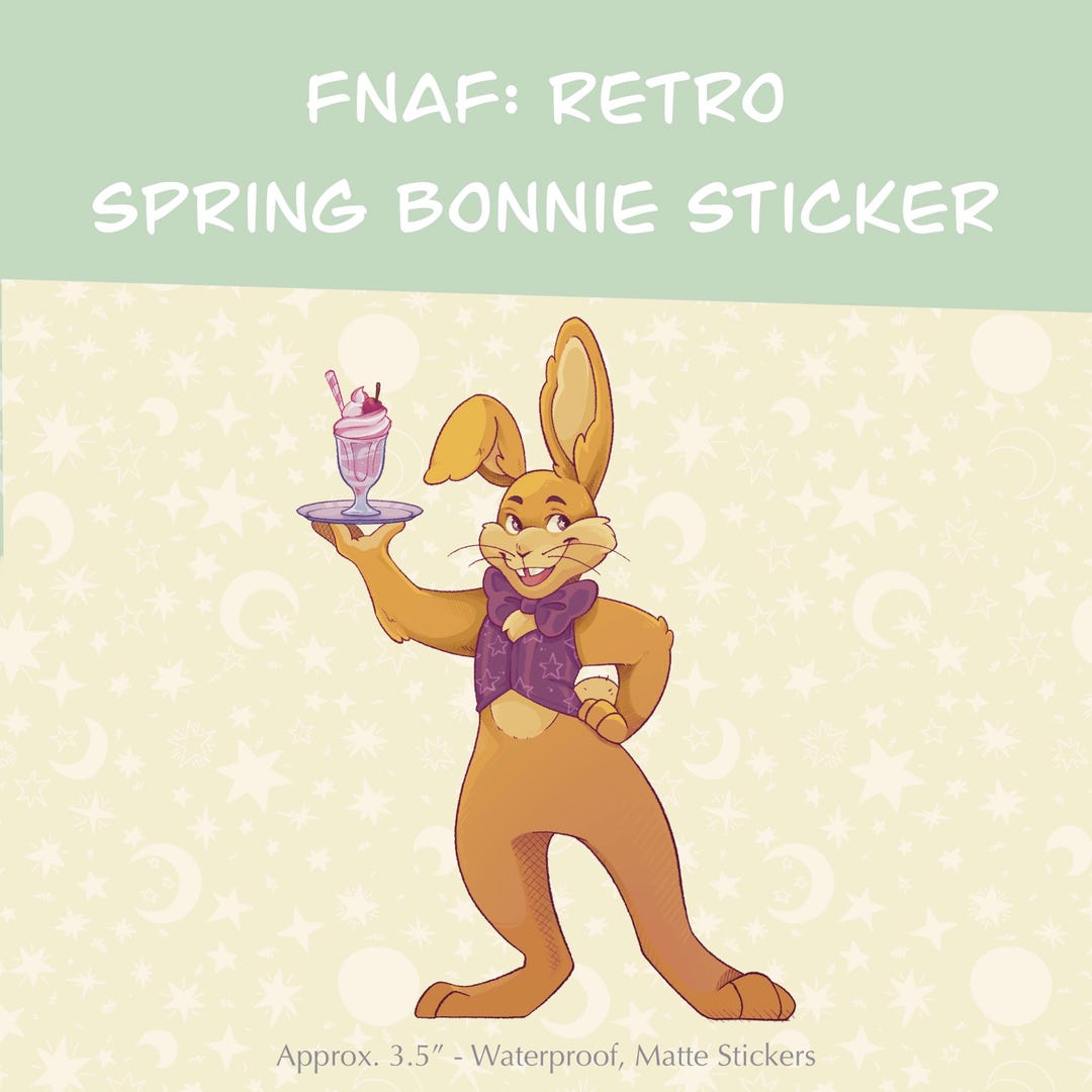 Sticker FNAF/Five Nights at Freddy's Retro Spring Bonnie, lapin jaune ...