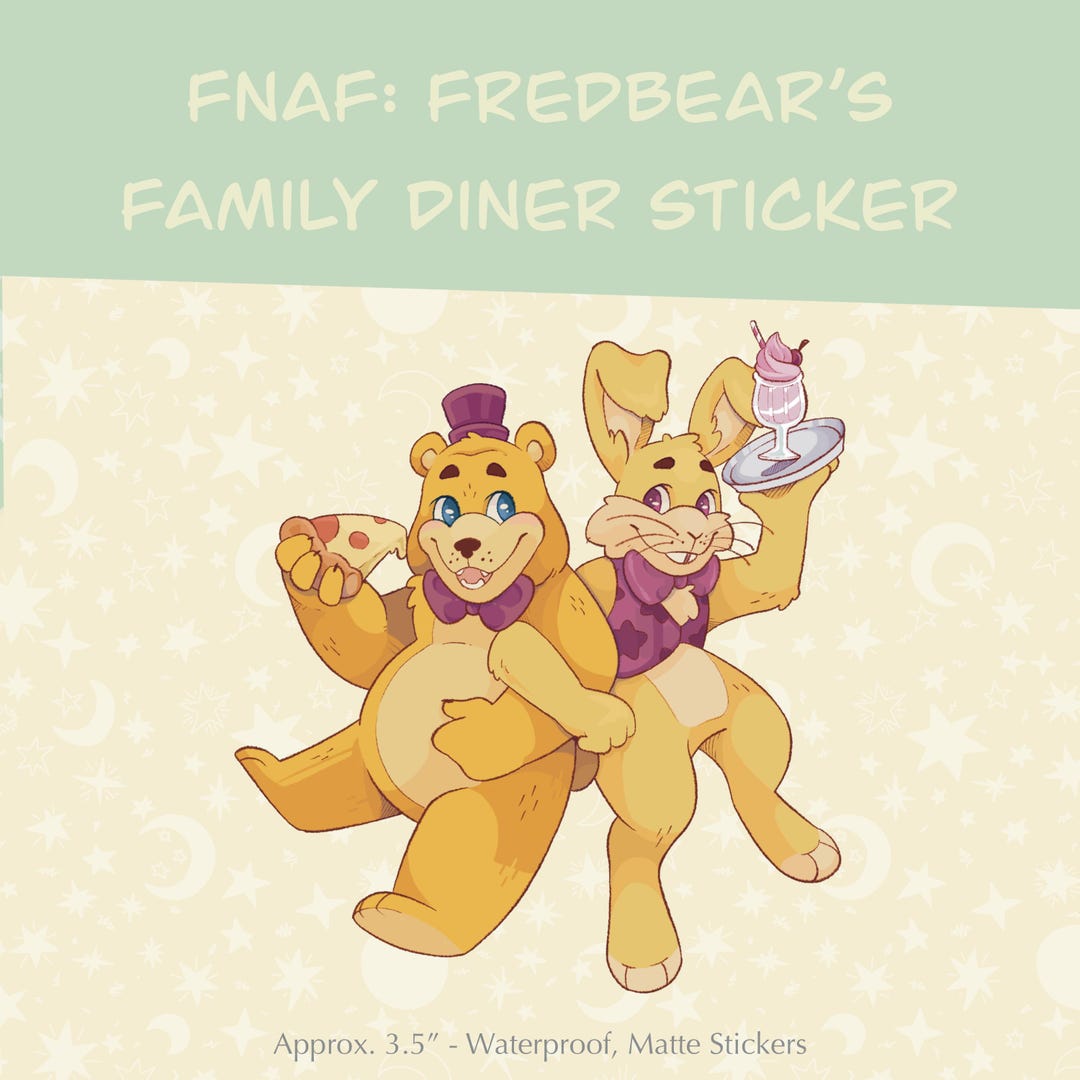 Spring Bonnie Sticker Fredbear’s Family Diner, Retro Fredbear, Retro Spring Bonnie Sticker ...