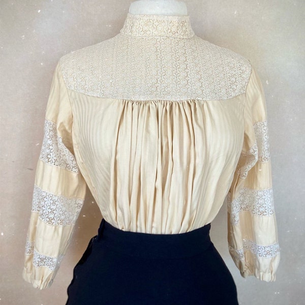 Handmade Edwardian-inspired lace blouse