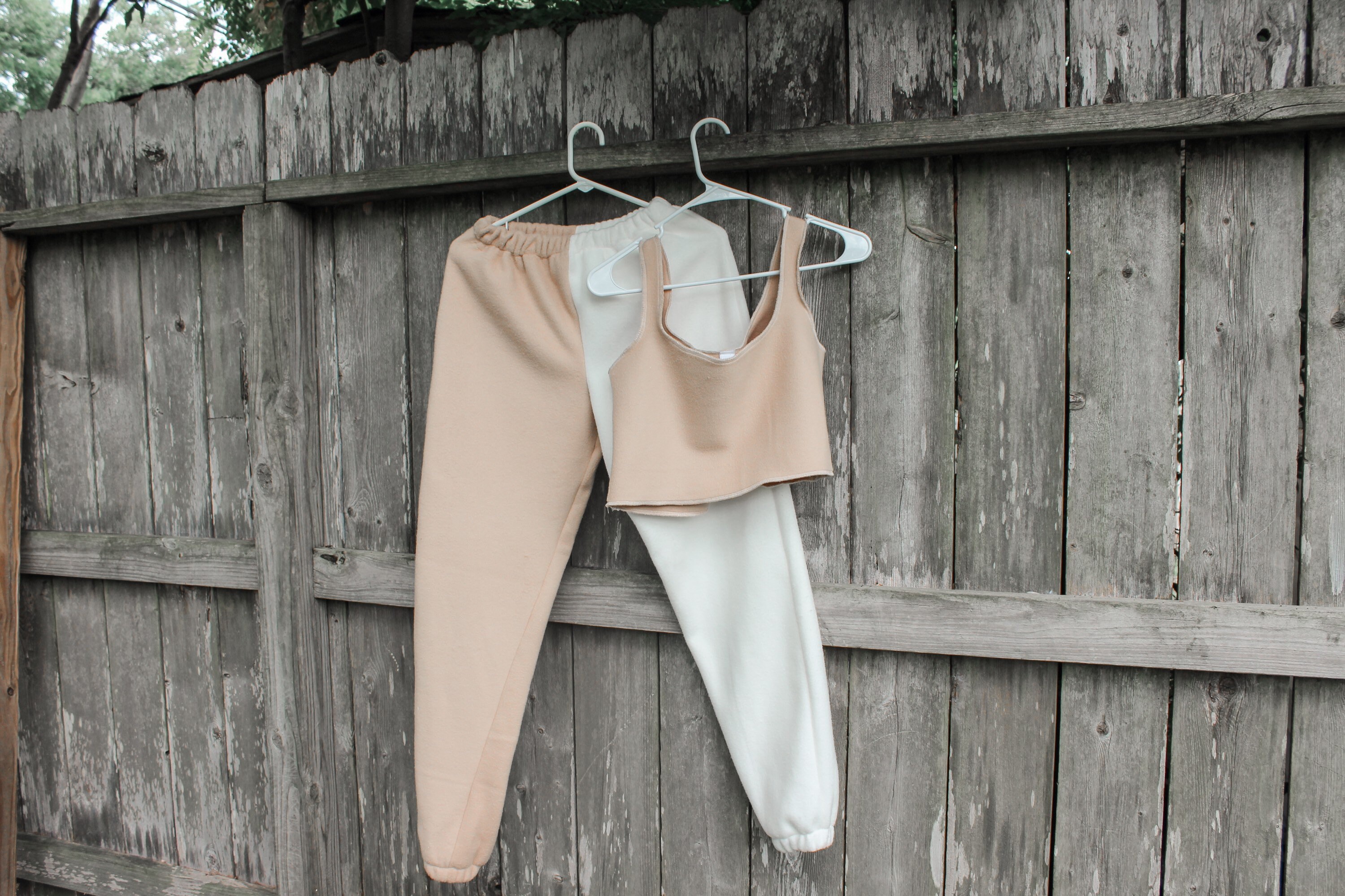 nude sweatpants set