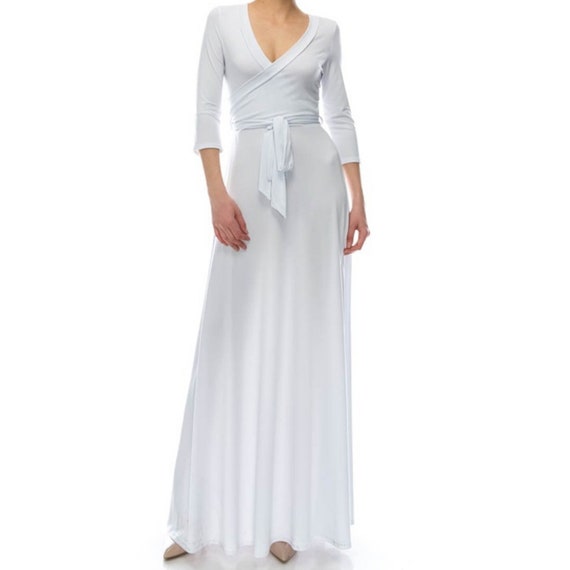 chinese dress ladies Maxi Faux Wrap Dress