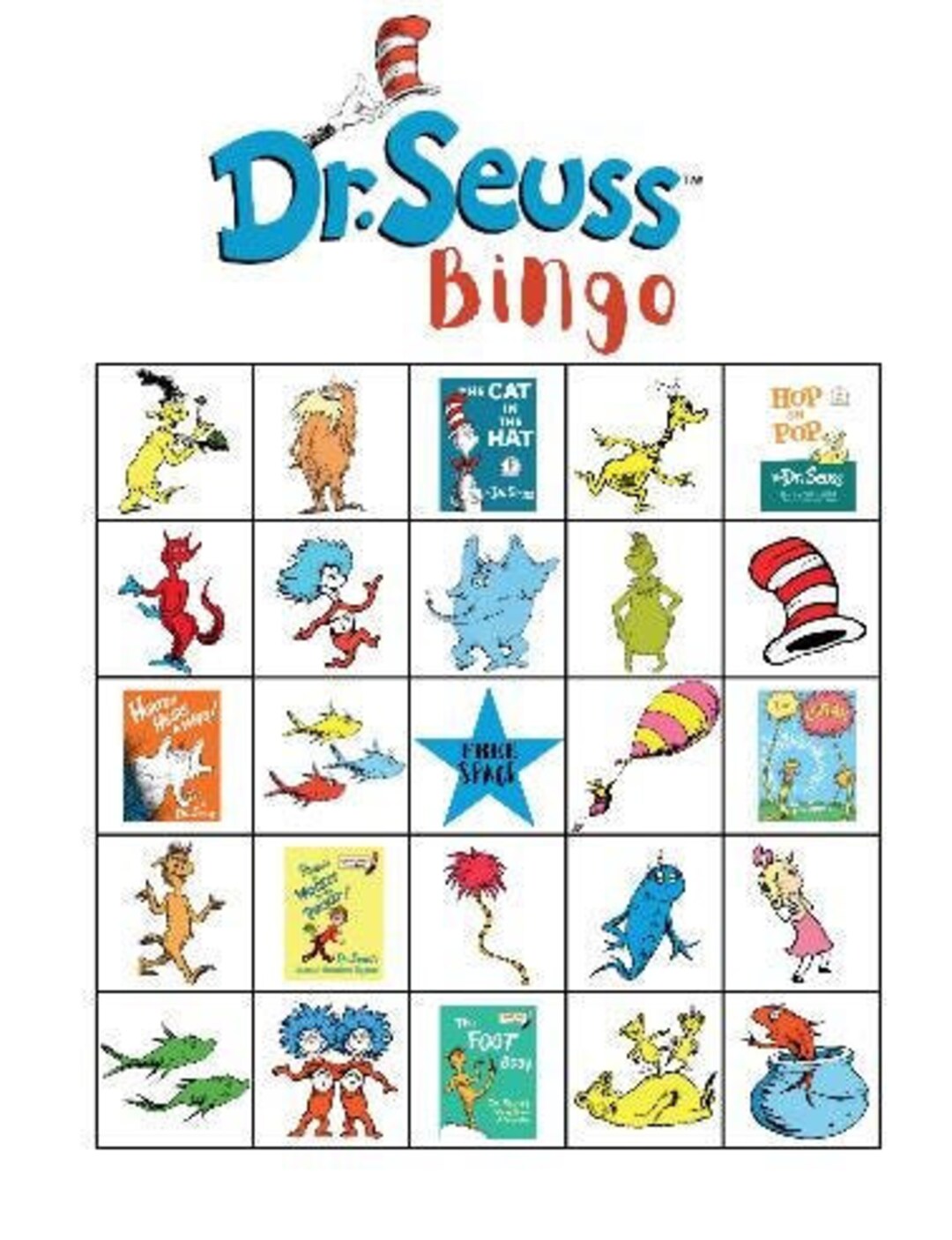 Dr. Seuss BINGO Game - Digital Download - Printable - Etsy