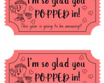 Back to School Popcorn Bag Tags - Printable - Digital Download