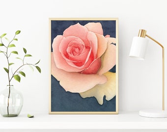 First Bloom Rose Watercolor Fine Art Print