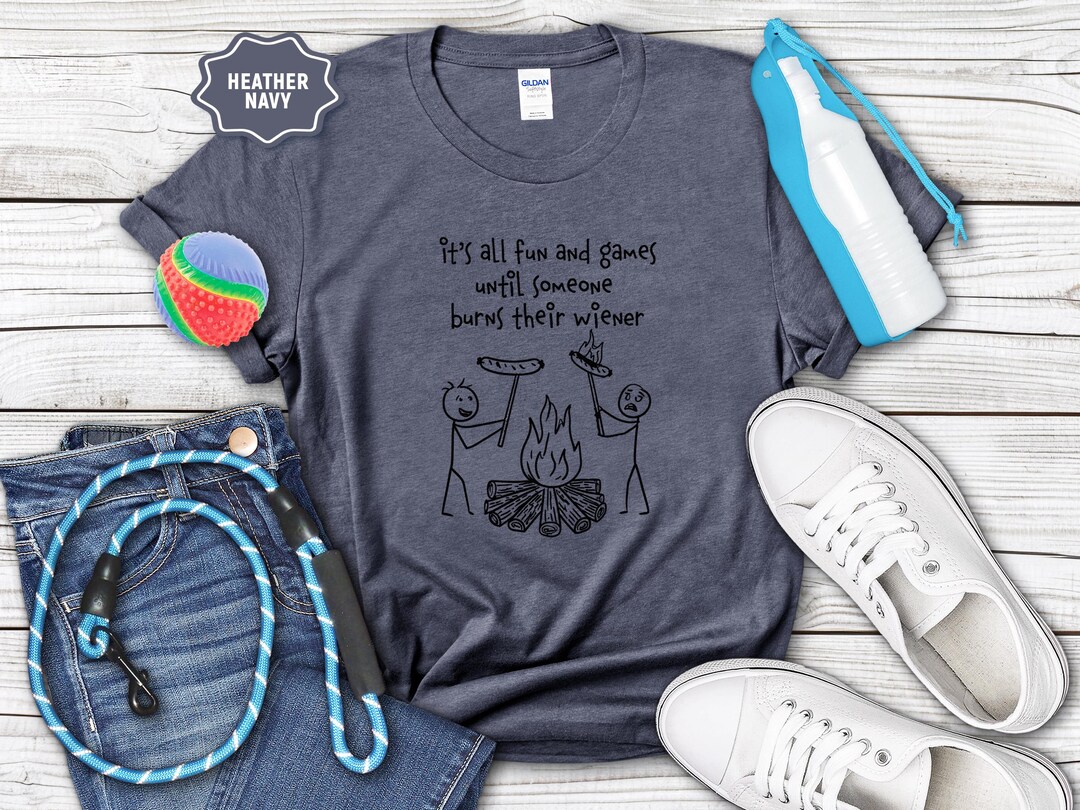 Campfire Wiener Fun and Games Camping TEE Lightweight Tshirt Tee T ...
