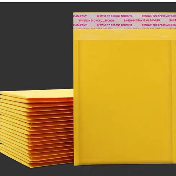 8x5.5 Inch Bubble Mailer Kraft Paper Yellow Envelopes Shipping Supplies-20 PCs