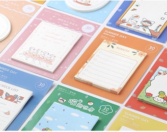 Fruits Flower Cat Sticky Notes Memo Pads-30 Pics