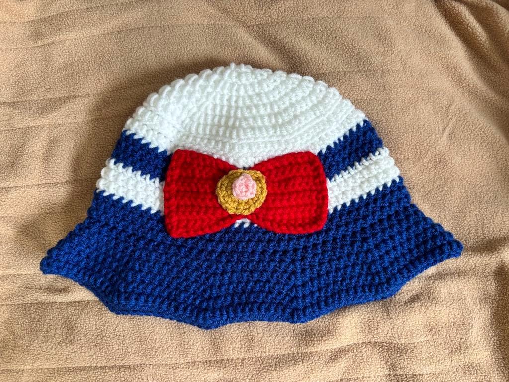 Handmade Sailor Moon Crochet Bucket Hat | Anime Cosplay - Etsy display picture 3