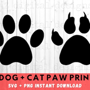 Lot svg patte | patte de chat svg | patte de chien svg | patte d'animal de compagnie svg | patte d'animal svg | chien svg | pattes de chien coupées | Téléchargement instantané de pattes de chat et de chien