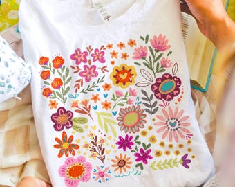 Boho hippie flowers png, wildflowers png, floral png, abstract florals png, t shirt png, sublimation design, trendy png, flower market png