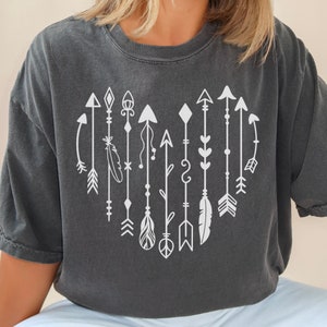 Boho pijlen hart svg en png, boho shirt svg, boho svg, hart svg, boho pijl svg, pijlen svg, hippie svg, boho svg, t-shirt ontwerp svg