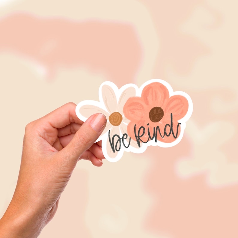 Söta blommiga utskrivbara klistermärken png, inspirerande klistermärke png, skriv ut och klipp ut klistermärke, Cricut-klistermärken, förpackningsklistermärke png, klistermärkesdesign bild 2