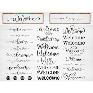 Paquete de svg de bienvenida, svg de señal de bienvenida, svg de bienvenida, svg de señal de puerta, svg de señal de porche, svg de casa, svg de casa de campo, archivo de corte de bienvenida, palabras de bienvenida