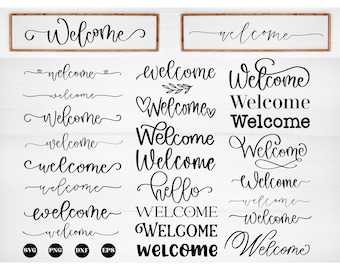 Welcome svg bundle, welcome sign svg, welcome svg, door sign svg, porch sign svg, home svg, farmhouse svg, welcome cut file, welcome words