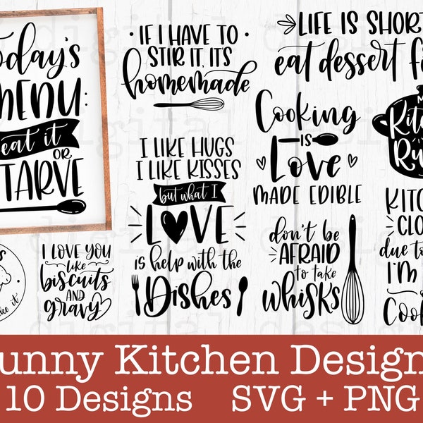 Cuisine svg bundle drôle | svg à lettres à la main | cuisson svg | cuisson svg | serviette de cuisine svg | potholder svg | coupe board svg | cuire svg